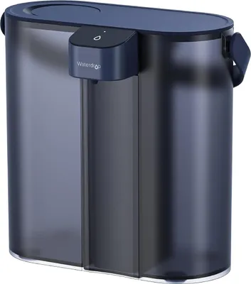 A product shot of a countertop water filter pitcher.