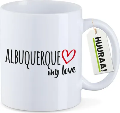Produktbild von Huuraa Kaffeetasse Albuquerque my love 330ml Weiß Keramik Kaffeebecher Geschenkidee