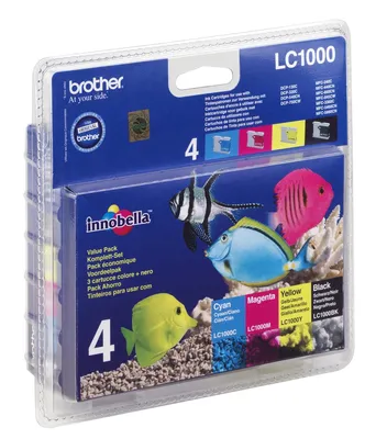 Produktbild von Brother Tintenpatronen LC-1000 Multipack (je 1x BK/M/C/Y)