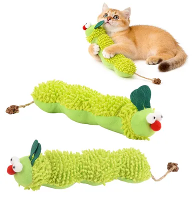 Zdjęcie produktu dla Zabawka dla kota "Gąsienica" z kocimiętką, 22 cm, pluszowa zabawka, redukuje stres