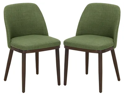 Immagine prodotto di COLAMY Set da 2 sedie da pranzo – Sedie di design con rivestimento in tessuto e gambe in legno massello, ideali per il soggiorno, la cucina o la sala da pranzo – Verde