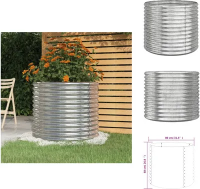 Image de vidaXL Bac à plantes en acier thermolaqué 80 x 80 x 68 cm Argent - Pots de fleurs et jardinières