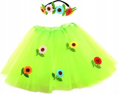 Produktbild von Blumenfee Kostüm Kinder - Tüllrock & Blumenhaarreif für Fasching & Mottopartys 100-130cm
