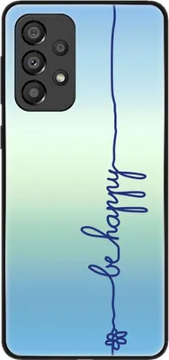 Zdjęcie produktu dla Etui König Design kompatybilne z Samsungiem Galaxy A33 5G – miękkie etui z tworzywa sztucznego – etui na telefon „Be Happy” w kolorze niebieskim