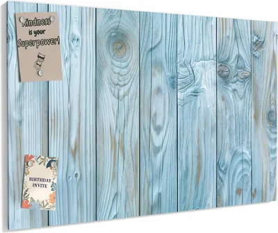 Produktbild von Magnettafel 60x40cm magnetisch & beschreibbar Metall-Board - Holzbretterdekor