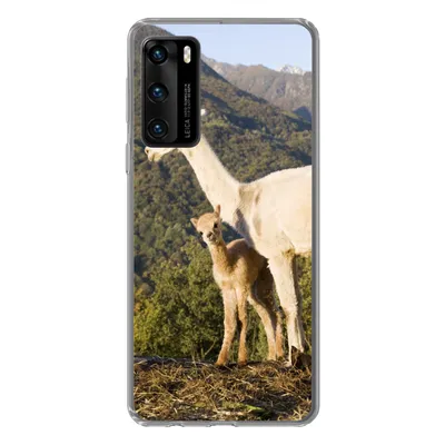 Produktbild von MuchoWow® Handyhülle Schutzhülle Hülle für Huawei P40 Alpakas - Berge - Natur Silikon Softcase Handy Hülle - Handytasche