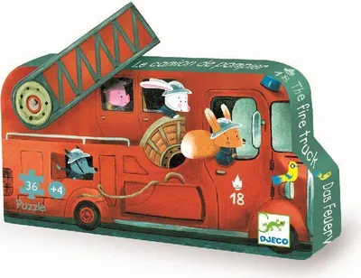 Image de Puzzle Camion de pompiers, Djeco