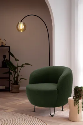 Produktbild von DOMO Collection Sessel Denver, ovaler Polstersessel, Loungesessel, bodenfreies Design, Relaxsessel, 72 x 76 x 72 cm (BxTxH), grün
