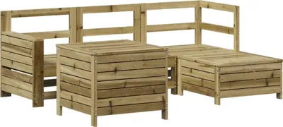 Produktbild von vidaXL 5-tlg. Garten-Sofagarnitur Kiefernholz Imprägniert