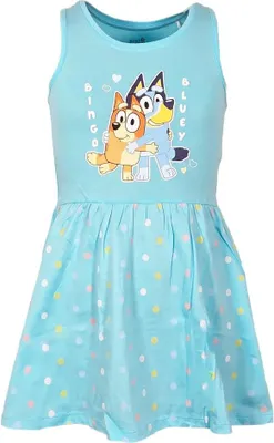 Produktbild von Bluey Bingo Kinder Mädchen kurzarm Kleid Sommerkleid – Blau / 92