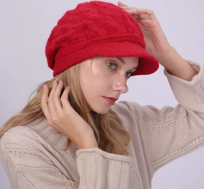 Zimná čiapka Dámska čiapka s košeľou Dámska šiltovka Dámska baret Čiapka Baret Teplá pletená čiapka Zimná fleecová čiapka s podšívkou Dámske G