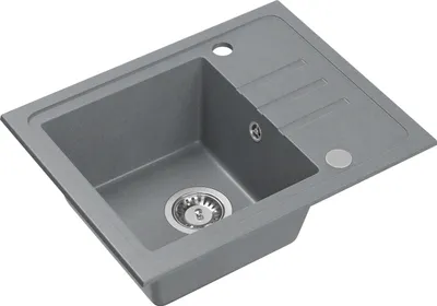 Produktbild von VBChome Spülbecken Granit Grau 55 x 44 cm Einzelbecken Einbauspüle Gesprenkelt Reversibel Granitspüle Siphon Waschbecken Küchenspülen