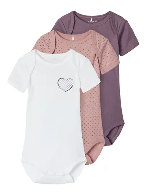 Produktbild von Name It Mädchen 3er-Pack Bodys aus Baumwolle 56