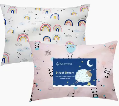 Zdjęcie produktu dla Komplet poszewek na poduszki dla dzieci, 2 sztuki, 100% bawełna, 40 x 60 cm, do łóżeczka dziecięcego