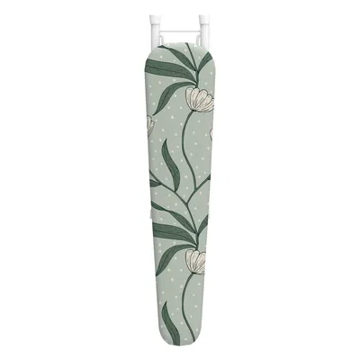 A product shot of an ironing board cover with a floral pattern.