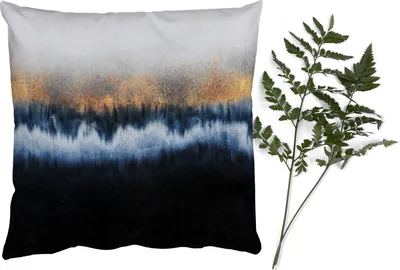 Produktbild von MuchoWow® Zierkissen Sofakissen Wohnzimmer Dekokissen 60x60 cm Abstrakt - Gold - Luxus - Blau - Sitzfläche - Foto Polster