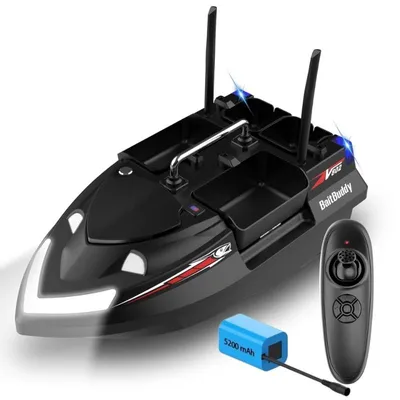 Zdjęcie produktu dla Łódka Zanętowa iUni V802, 5200mAh, 4 Pojemnikami, Pojemność 3kg, 500m, 15km/h, Zdalne sterowanie 2.4GHz, Czarny
