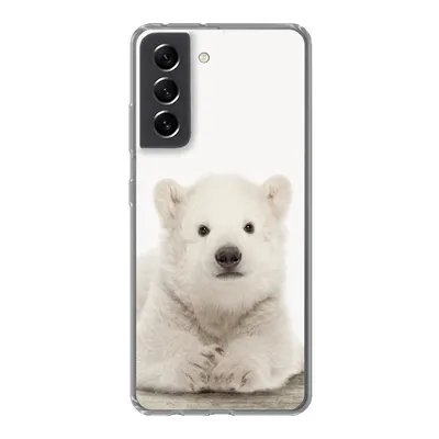 Produktbild von MuchoWow® Handyhülle Schutzhülle Hülle für Samsung Galaxy S21 FE Eisbär - Tiere - Kinder - Weiß - Jungen - Mädchen Silikon Softcase Handy Hülle - Mobiltelefonhülle
