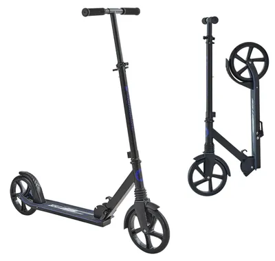 Produktbild von SucceBuy Scooter (2 Räder) für Kinder ab 8 Jahren, Cityroller mit höhenverstellbarem Lenker & rutschfestem Deck, klappbarer Tretroller bis 100 kg, Schwarz und Lila