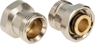 Produktbild von tecuro 2-er Set, Verlängerung 20 mm Eurokonus 3/4 Zoll AG/IG, DN 20, Messing vernickelt