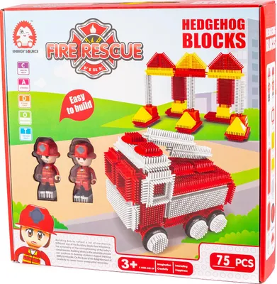 Produktbild von Bristle Blocks Feuerwehr 75 Teile - Steckbausteine Konstruktionsspielzeug für Kinder ab 3