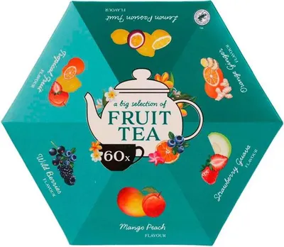 Produktbild von Becky's Fruit Tea Hexagon Selection Box 60er