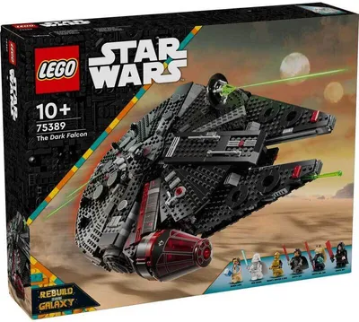 Produktbild von LEGO Star Wars Temný Millennium Falcon, sada hvězdné lodi, stavebnice pro děti, dárek k narozeninám pro kluky, holky a fanoušky, dobrodružná hračka 75389