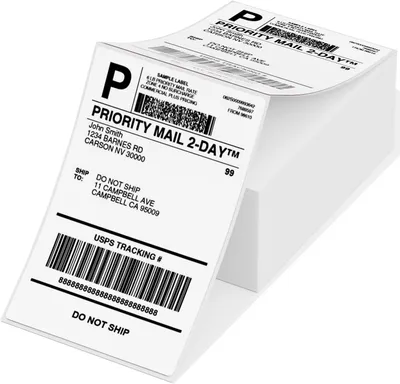 Image de Phomemo 4x6 Thermal Shipping Étiquettes pour imprimante thermique 4x6 expédition, papier à étiquettes à fort adhésif, paquet de 500 Direct Thermal Label (blanc)