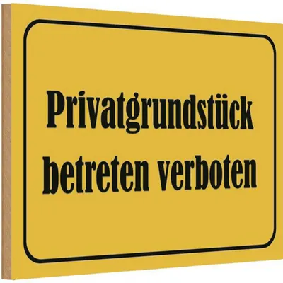 Produktbild von vianmo Holzschild 20x30 cm Privatgrundstück betreten Warnschild Hinweisschild