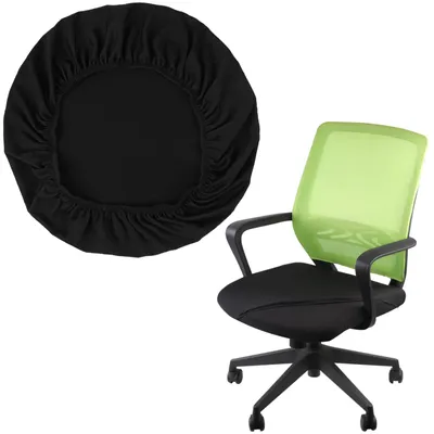 Produktbild von Bürostuhlbezug, weicher, elastischer Stuhlbezug, waschbarer Stuhlsitzbezug, schwarzer, knitterfreier Stuhlbezug für Esszimmer, Büro, Bar