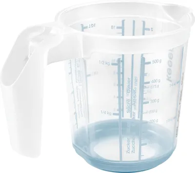 Zdjęcie produktu dla keeeper 1049068015500 keeeper dzbanek z miarką "massimo", 0,5 l, biały / nordycko-niebieski