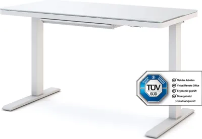 Produktbild von ASSMANN Höhenverstellbarer Schreibtisch Vindaro Weiß, 120x60cm, Memoryfunktion, 2-fach-Motorik