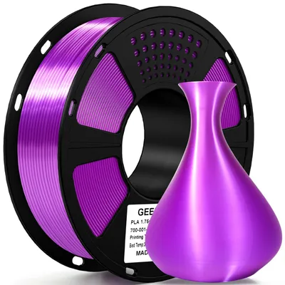 Produktbild von GEEETECH PLA SILK Filament 1,75mm für 3D Drucker, dunkelviolett