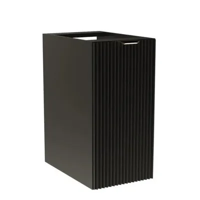 Produktbild von WENA Badezimmerschrank 30 cm, geriffelte Fronten, 1 Tür, Griffe aus Metall in der Farbe Gold Willy (Farbe: Schwarz)