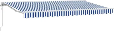Image de vidaXL Cadre de store bleu et blanc 400 x 200 cm