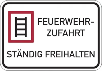 Produktbild von Dreifke® Hinweisschild Feuerwehrzufahrt, Feuerwehrzufahrt ständig freihalten ...