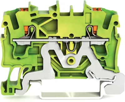 Immagine prodotto di Morsetto di protezione a 2 conduttori Wago con pulsante 2,5 mm², verde-giallo, 1 pz.