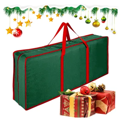Produktbild von Geschenkpapier-Organizer, Weihnachts-Tragetasche mit Reißverschluss und Innentaschen für Feiertage und Reisen