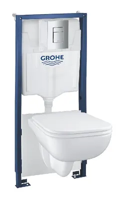 Produktbild von Grohe Solido - Vorwandinstallationsset, Klosett und WC-Sitz SoftClose, Betätigungsplatte Even, verchromt