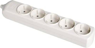 Imagen del producto de Regleta con 5 enchufes, sin interruptor, modelo 8005, con una potencia máxima de 3500 W, 250 V y 16 A