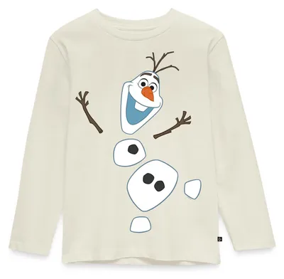 Produktbild von Spreadshirt Frozen Lachender Olaf Kinder Premium Langarmshirt, 98/104 (2 Jahre), Naturweiß