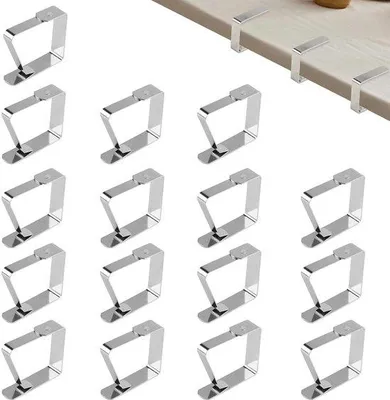 Produktbild von Tafelklebeclip-Set aus Edelstahl - 16er Pack