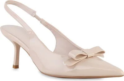 Produktbild von VAN HILL Damen Slingpumps Pumps Spitze Stiletto Schleifen Schuhe 841587, Farbe: Beige, Größe: 37