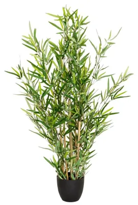 Image de Mini-bambou artificiel, 100 cm de haut, vert, bambou artificiel décoratif, bambou d'intérieur, plante d'intérieur artificielle, 871005