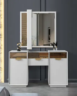 Image de Coiffeuse Coiffeuse avec miroir Acier inoxydable