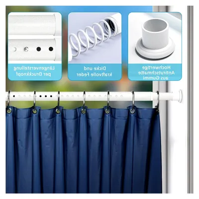 Produktbild von Klemmstange für Vorhänge, Ø 32 mm – Teleskopstange ohne Bohren für Fenster, Duschstange und Raumteiler (70–110 cm, Weiß)