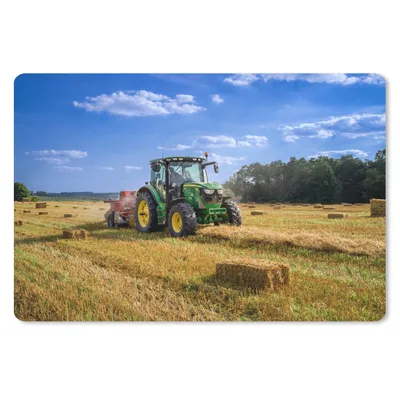 Produktbild von MuchoWow® Schreibtischunterlage Traktor - Bauernhof - Heu - Feld - Sonne - Landleben 60x40 cm - XXL Mauspad - Großes Mauspad