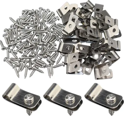 Produktbild von Zaunklammern, Zaunclips, Drahtklammern aus Edelstahl mit Schrauben, Kabelbinder für Holz-, Vinyl- oder Metallzäune (200 Stück)