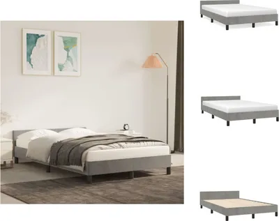 Produktbild von vidaXL Bettgestell mit Kopfteil Hellgrau 120x200 cm Samt -  Betten & Bettgestelle