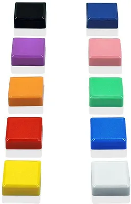 Zdjęcie produktu dla Silne magnesy, 10 sztuk, 10 kolorów, kwadratowe, okrągłe, do tablicy suchościeralnej, lodówki